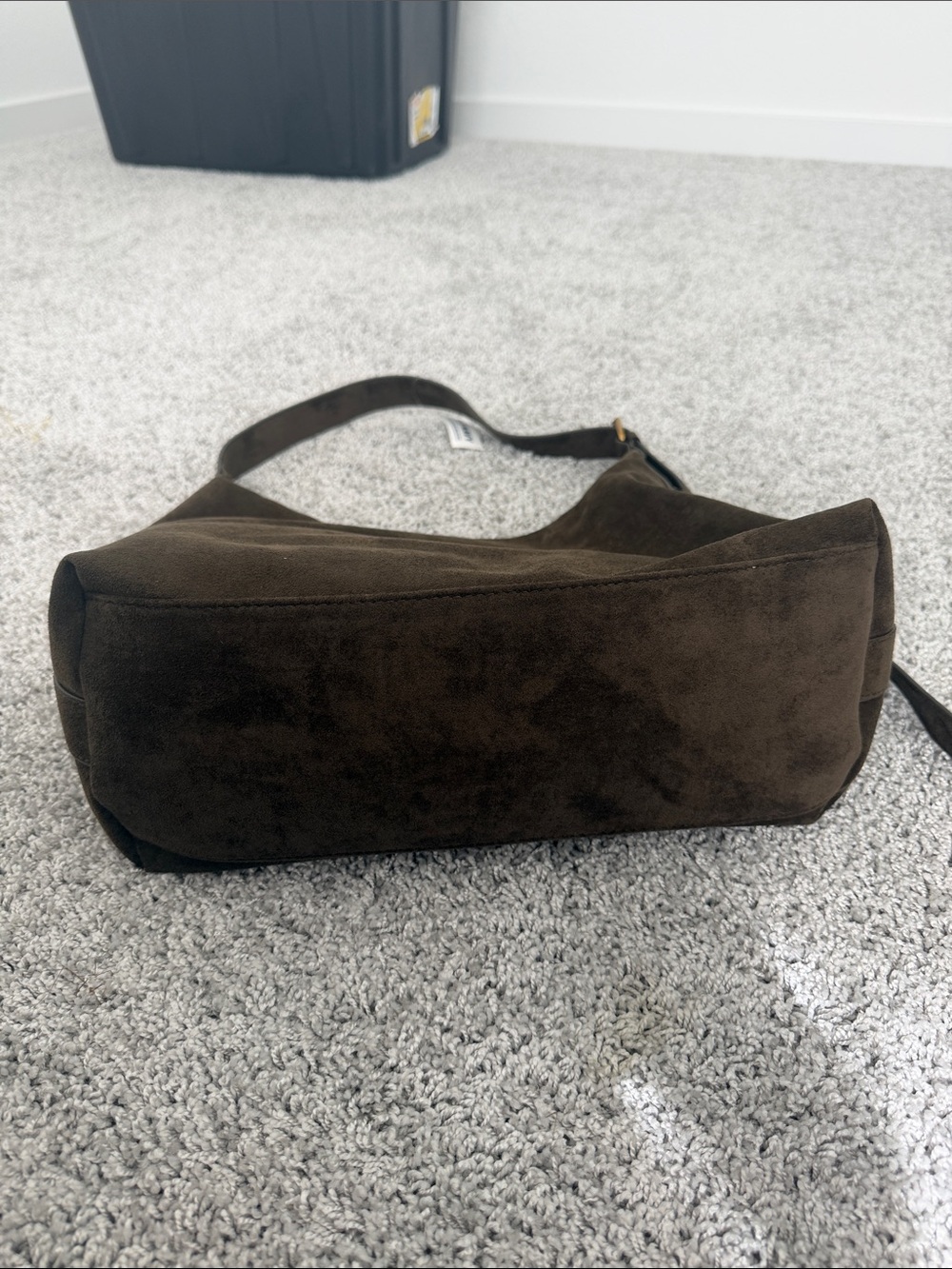 Suede Hobo Shoulder Bag in Dark Brown - Unbranded - Picture 3 of 3